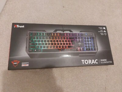 Trust GXT 856 Torac Metal Backlit Illuminated Wired Gaming Keyboard - Image 1 of 2