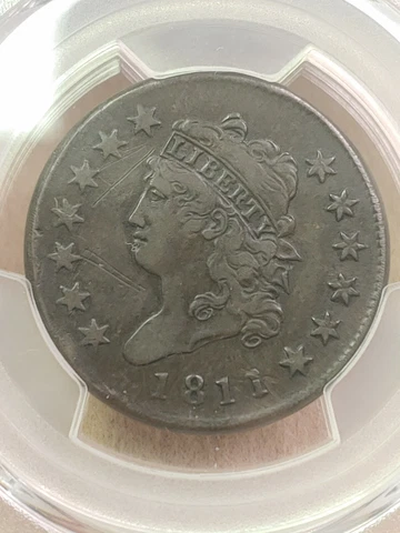 1811 Large Cent Classic Head PCGS Genuine Edge Repaired VF Details Cover