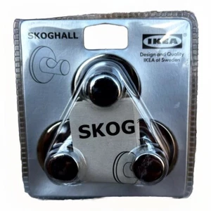 3x IKEA SKOGHALL Chrome-Plated Self-Adhesive Hooks – Strong & Easy Install - Picture 1 of 6