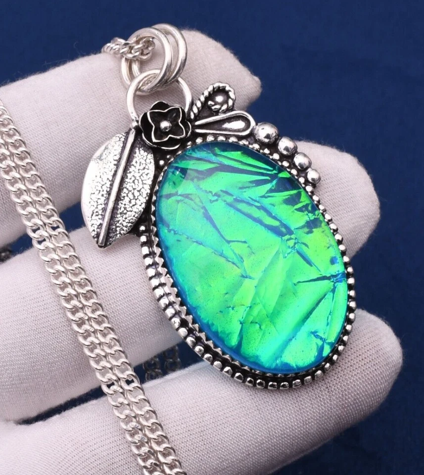 Triplet Fire Opal Gemstone Handmade 925 Sterling Silver Jewelry Pendant 1.89" - Image 1 of 4