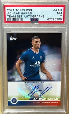 ACHRAF HAKIMI * PSA AUTO * 2021 TOPPS PSG TEAM SET AUTOGRAPHS MOROCCO CARD #AAH - Image 1 of 4