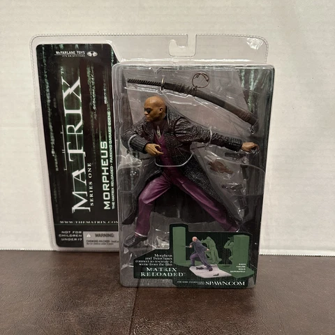 McFarlane 2003 The Matrix Reloaded Morpheus Series 1 Figure Parking Garage New Cover