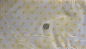 Sun Sunshine yellow white 100% Cotton Fabric Sold by the Half Yard - Picture 1 of 1