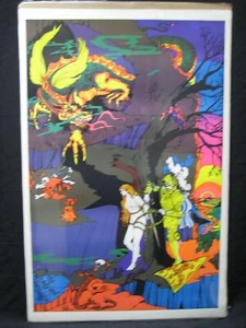 LADY AND  THE DRAGON BLACK LIGHT VINTAGE POSTER 1972 CNG2720 - Picture 1 of 5