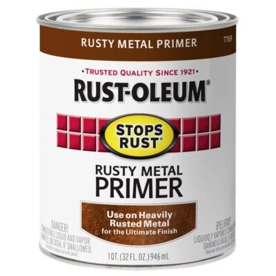 PRIMACIÓN DE METAL OXIDADO Rust-Oleum 1 qt detiene el óxido MARRÓN alquídico a base de aceite Foto 1 de 2