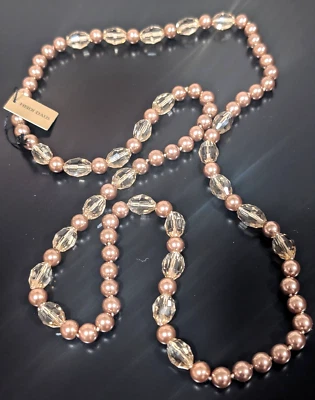 Heidi Daus "Ladies Choice" Champagne/Pink Simulated Pearl 36" Strand Necklace - Изображение 1 из 4