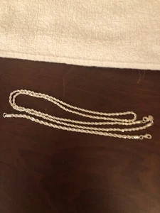 Silver 30” braided Necklace 7.5” Bracelet Set - Picture 1 of 6