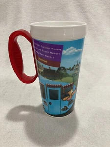 Walt Disney World Red Whirley Warren Plastic Mug Mickey & Friends cup No Lid - Picture 1 of 5
