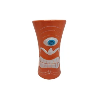Retro Orange Keramik Zyklop Tiki Bar Becher Hawaii Polynesisch - Bild 1 von 9