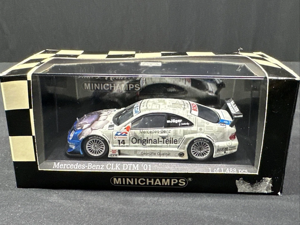 1:43 Minichamps Mercedes CLK DTM 2001 Th.Jäger #14 400013714 Diecast Car - Image 1 of 4