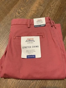 NEW Izod Saltwater Stretch Chino Pants Men 34x30 Straight Relaxed Classics - Picture 1 of 13