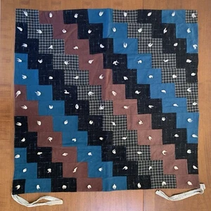 Edredón de franela de lana atado a mano hecho a mano 44" x 43", retazos - Imagen 1 de 21