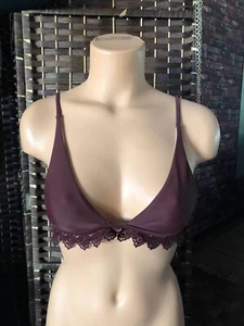Feminine Bikini Triangle Top Only S/M Wine Maroon adjustable straps tieback - Picture 1 of 3