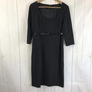 David Meister schwarz 3/4 Ärmel Gürtel Kleid Made in USA Größe 8 - Bild 1 von 9