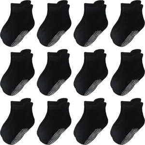 Aroveea Non Slip Grip Ankle Baby Socks 12 Pack for Toddler Boys and Girls - Picture 1 of 6