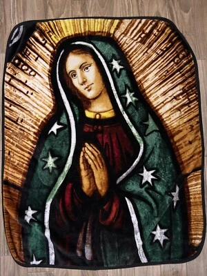 Throw Blanket Blessed Mary Our Lady Of Guadalupe Wild Frontier Plush 48x59” - Image 1 of 4
