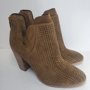 Vince Camuto NWOB Farrie Suede Perforated Booties Pumpernickle Women's 8M - Picture 1 of 17