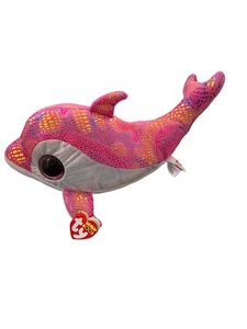 SPARKLES Ty Beanie Boos 12" Dolphin Pink Tags Intact Birthday 11/29 - Picture 1 of 9