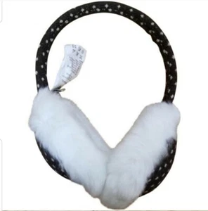 Who. A. U. Dark brown polka dot ear muffs ear warmer winter accessory women kids - Picture 1 of 6