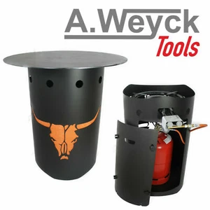 Feuertonne mit Gas Gasbetrieben Feuerschale Feuerplatte Paella Gasbrenner LED - Bild 1 von 5