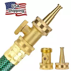 Brass Garden Nozzles Heavy Duty Adjustable Twist Water Hose High Pressure Us - Picture 1 of 12