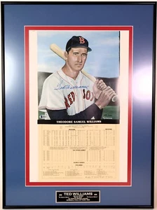 Ted Williams Autographed 16x20 Stats Photo Framed Beckett LOA - Picture 1 of 3