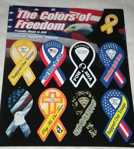 THE COLORS OF FREEDOM MAGNETIC COLLECTOR RIBBONS - Picture 1 of 11