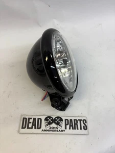Harley black 5 3/4" bottom mount w/ hi beam headlight headlamp - Picture 1 of 5