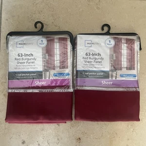 Neu mit Etikett, Menge 2, Mainstays durchsichtig 63" L x 59" W Rutentascheneinsätze rot burgund - Bild 1 von 2