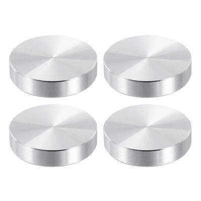 Disco de alumínio formato redondo 30 mm, pacote com 4 ferragens de rosca M8 disco de alumínio, prata - Imagem 1 de 4