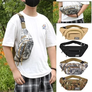 Large Capacity Sling Bag Camouflage Phone Pouch Durable Outdoor Waist Bag - Picture 1 of 17