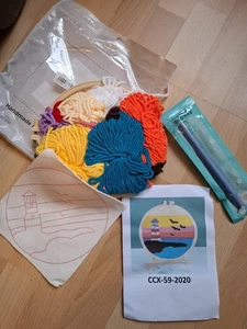 Stickrahmen Set Alles Drin sofort loslegen Rund Mit Material Sticknadel Wolle  - Bild 1 von 2