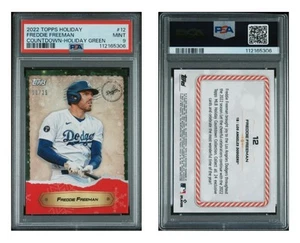 2022 Topps MLB Holiday /25  Countdown 12 Freddie Freeman Green PSA 9 Pop 2 - Picture 1 of 2