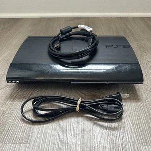 Sony PlayStation 3 250GB Super Slim Nera PS3 Console Gioco Solo CECH-4001B Funzionante - Foto 1 di 14
