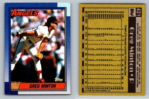 Greg Minton Pitcher Angels Topps 1990 Card 421 Sports Memorabilia - Picture 1 of 12