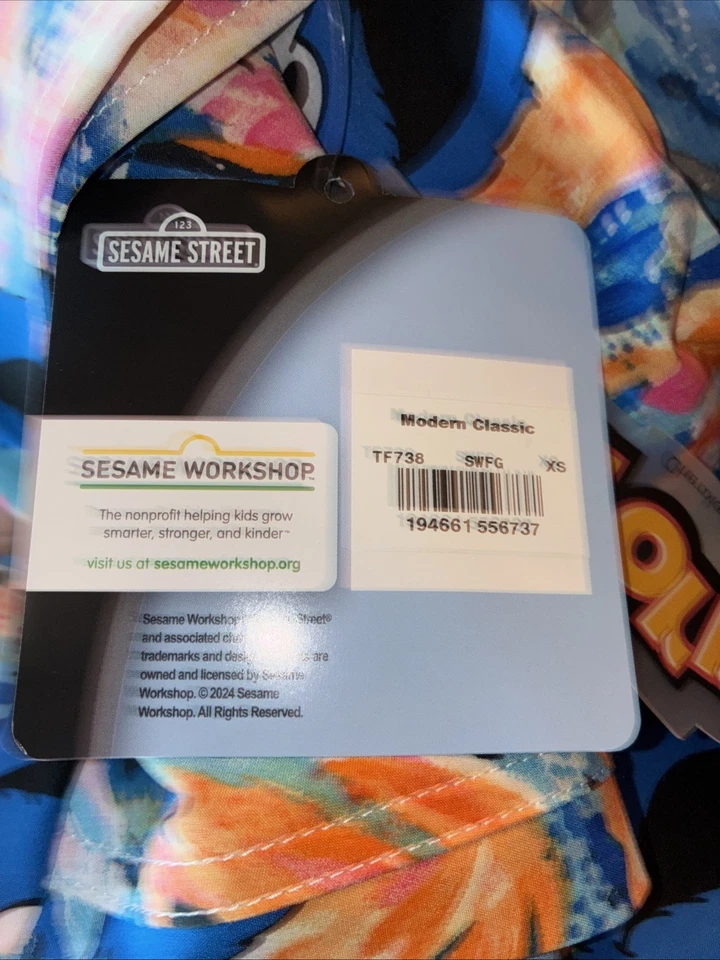 Cherokee Cookie Monster Scrubs Tooniforms V Neck Top Size XS Medical Nurse New - Image 1 of 4