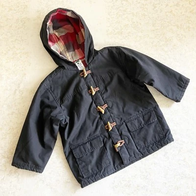 Vintage 2002 baby Gap Size 4 Hooded Toggle Jacket Black Pockets Y2K Early 2000s - Image 1 of 4