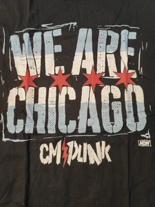 CM Punk We Are Chicago Black XL Shirt AEW ROH WWE NJPW PWT Pro Wrestling Tees - Bild 1 von 1