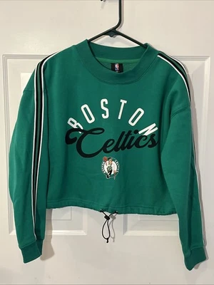 NBA Boston Celtics Crop Sweatshirt Women's Med Pullover Crewneck - Image 1 of 4