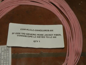 (1) COMMSCOPE 9 Meter 2F OM4 10G Generic Rose Jacket Fiber LC Keyed to LC - Bild 1 von 4