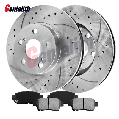 Front Disc Rotors + Ceramic Brake Pads for 2004 2005 2006 2007-2009 Toyota Prius - Image 1 of 4