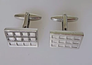 Gemelos de corte rectangular de acero inoxidable para hombre para hombre - Imagen 1 de 4