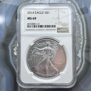 2014 US American Silver Eagle .999 Fine Silver NGC MS69 #6076808-121 - Picture 1 of 6