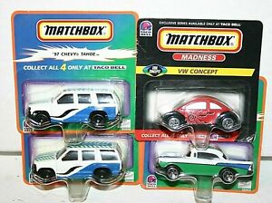 Matchbox Madness Taco Bell VW concept chevy tahoe '57 chevy exclusive series 