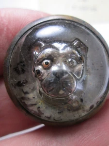 Victorian Glass Bulldog / Pug Dog - Button or Stick Pin ? - Picture 1 of 6
