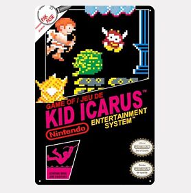 Póster de metal para videojuegos Kid Icarus - Letrero de lata coleccionable de Nintendo Nes (8x12 pulgadas)
