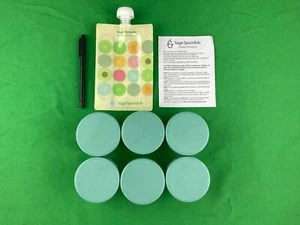 New Unused Glass Baby Food Storage Jars 6 Pack 4 oz Each w/ Pen & Reusable Pouch - Picture 1 of 4