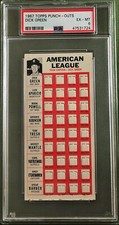 1967 TOPPS PUNCH-OUTS DICK GREEN PSA 6 KANSAS CITY A'S TEST ISSUE