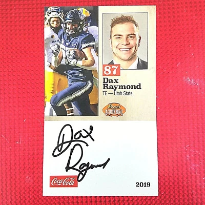 Dax Raymond Utah State Aggies Signed Autographed 2019 Senior Bowl Card  - Image 1 of 2