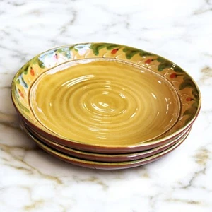 9" Williams Sonoma Provencal Caramel Pasta Serving Bowl Tan Red Berries Set of 3 - Picture 1 of 9